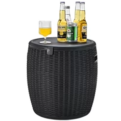 Costway 9.5 Gallon 4-in-1 Patio Rattan Cool Bar Cocktail Table Side Table BrownBlack -Quality Garden Outdoor Store GUEST 75117242 487f 41df 9889 e7a684d1b2fa