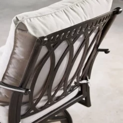 5pc Outdoor Dining Set With 44" Round Fire Table, 4 Deep Seating Swivel Rocking Chairs & Table Fabric Covers - Gray/Copper - Oakland Living -Quality Garden Outdoor Store GUEST 758a75c9 e1ad 4e34 baa0 0db07c334369 1