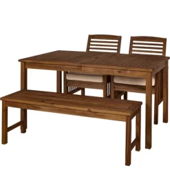 Ravenscroft 4pc Acacia Wood Patio Dining Set - Saracina Home -Quality Garden Outdoor Store GUEST 75afd81f e6e4 45c3 aebe 4c43e3ff6625