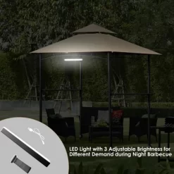 Costway 8' X 5' Outdoor Patio Barbecue Grill Gazebo W/ LED Lights 2-Tier Canopy Top Tan 12 Costway 8' X 5' Outdoor Patio Barbecue Grill Gazebo W/ LED Lights 2-Tier Canopy Top Tan -Quality Garden Outdoor Store GUEST 75b91a5f c32d 4314 ba10 946436f10871