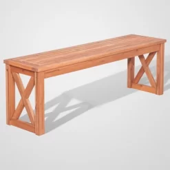 3pc Acacia Wood X Design Outdoor Patio Dining Set - Brown - Saracina Home -Quality Garden Outdoor Store GUEST 75ce0a94 fe4a 4f50 a8c4 ec7c4c7f049b