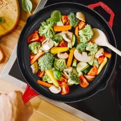 Bruntmor 12'' Pre-seasoned Cast Iron Frying Pan - Red -Quality Garden Outdoor Store GUEST 75f20f31 5bda 4dc2 a71e 9dfd3e4ae80b