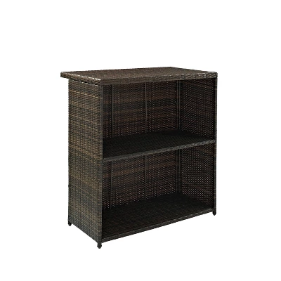 Palm Harbor 3pc Outdoor Wicker Bar Set - Brown - Crosley 9 Palm Harbor 3pc Outdoor Wicker Bar Set - Brown - Crosley - Image 9