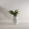 Fluted Sandy Planter White Metal - Foreside Home & Garden