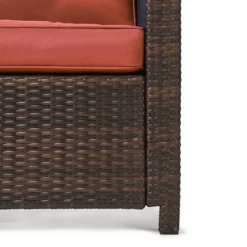 6pc Wicker Outdoor Conversation Set With Cushions & Ottomans - Orange - EDYO LIVING 16 6pc Wicker Outdoor Conversation Set With Cushions & Ottomans - Orange - EDYO LIVING -Quality Garden Outdoor Store GUEST 77e9188f f932 438e 8ab4 6d353ff71249
