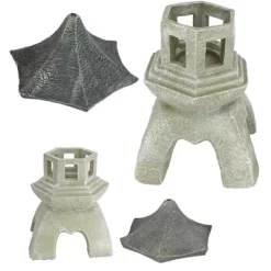 Design Toscano Pagoda Lantern Sculpture: Set Of Medium And Large -Quality Garden Outdoor Store GUEST 780ea975 ff2b 424e 9e74 7cbe1a190f68