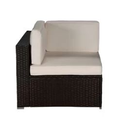 5pc Outdoor Rattan Wicker Conversation Set - Brown/Beige/Red - GODEER -Quality Garden Outdoor Store GUEST 78686e17 aa77 4037 a7bc ae3cfff07993