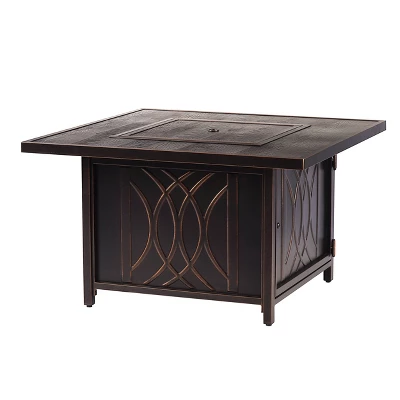 5pc Set With 42" Square Outdoor Aluminum Fire Table & 4 Deep Seating Chairs - Oakland Living 3 5pc Set With 42" Square Outdoor Aluminum Fire Table & 4 Deep Seating Chairs - Oakland Living - Image 3