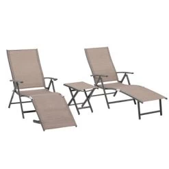Outdoor Aluminum Folding Adjustable Chaise Lounge Chairs And Table Set - Crestlive Products -Quality Garden Outdoor Store GUEST 78ba4075 715c 4bae b245 5823767ad792