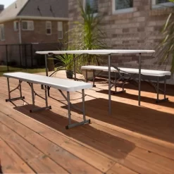 Folding Bench White Granite - Lifetime -Quality Garden Outdoor Store GUEST 79273de3 3462 4f76 96e9 314d90e027b4