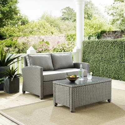 Bradenton Outdoor Wicker Sofa & Coffee Table Set - Crosley 4 Bradenton Outdoor Wicker Sofa & Coffee Table Set - Crosley - Image 4