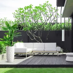 LuxenHome White MgO Geometric Pattern 22" Tall Round Planter -Quality Garden Outdoor Store GUEST 79538711 fffb 41ea bb6f 3fcd176e7860