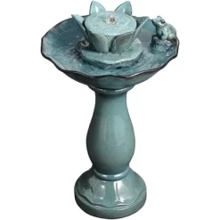 John Timberland Pleasant Pond Modern Bubbler Lotus Flower Outdoor Floor Water Fountain 25 1/4" For Yard Garden Patio Deck Porch House Exterior -Quality Garden Outdoor Store GUEST 7966cbf7 59bd 40fb 97ca d5b0810102d3