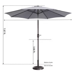 9-Foot Patio Umbrella - Easy Crank Outdoor Table Umbrella With Steel Ribs And Aluminum Pole For Deck, Porch, Backyard, Or Pool By Nature Spring (Gray) -Quality Garden Outdoor Store GUEST 79b95f69 0d4c 4e05 ac97 3f75ada8f0b4
