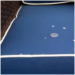 3pc Wicker Patio Sectional Seating Set With Cushions - Brown/Blue - GODEER -Quality Garden Outdoor Store GUEST 7a47a52d 24e6 4b61 94f9 dae8a2877148