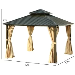 Aoodor 12'x 12' Aluminum Gazebo With Mosquito Netting And Curtain -Quality Garden Outdoor Store GUEST 7afed457 1005 471a 8297 4c83fe4c2819