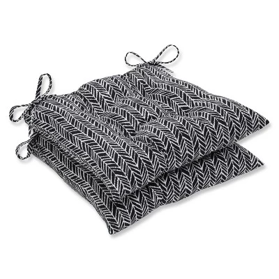 Outdoor/Indoor Herringbone Wrought Iron Seat Cushion Set Of 2 - Pillow Perfect 4 Outdoor/Indoor Herringbone Wrought Iron Seat Cushion Set Of 2 - Pillow Perfect - Image 4