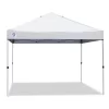 Z-Shade Angled Leg Canopy Tent With Push Button Locking System And 4 Pack Of 5 Pound Plastic Concrete Filled Leg Weight Plates, White