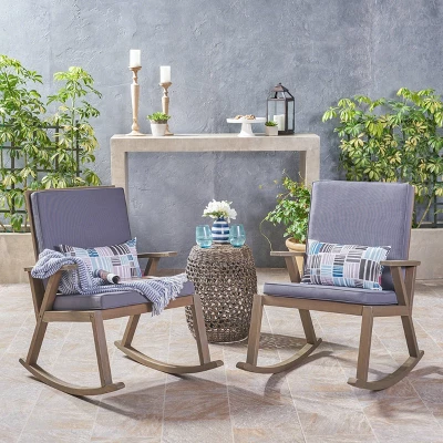 Champlain 2pk Acacia Wood Rocking Chair - Christopher Knight Home 1 Champlain 2pk Acacia Wood Rocking Chair - Christopher Knight Home