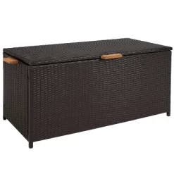 Sunnydaze Decor Sunnydaze 75 Gallon Indoor/Outdoor Acacia Wood And Resin Wicker Storage Deck Box With Hinged Lid -Quality Garden Outdoor Store GUEST 7e60b5d8 70cd 434c 8ee1 3c28b0b1bca3
