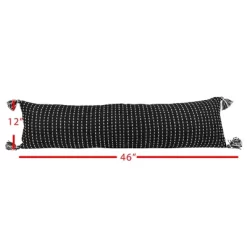 Black With White Tick Stripe 12X46 Hand Woven Filled Outdoor Pillow - Foreside Home & Garden -Quality Garden Outdoor Store GUEST 7e724d10 b73a 4b57 9f02 65d2ac866a9e
