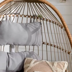 Toluca Hanging Outdoor Boho Egg Chair With Cushion - Saracina Home -Quality Garden Outdoor Store GUEST 7eed0518 bad6 4cd1 a650 d634081f74f9