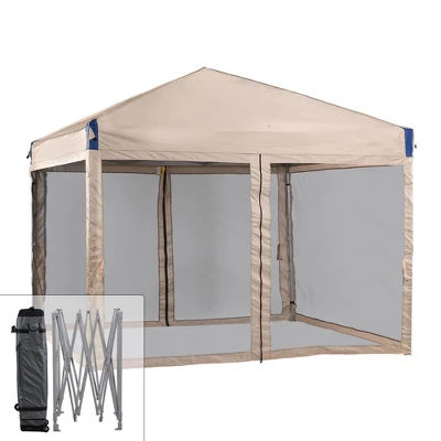 Aoodor 10' X 10' Pop Up Canopy Tent With Removable Mesh Sidewalls, Portable Instant Shade Canopy With Roller Bag 9 Aoodor 10' X 10' Pop Up Canopy Tent With Removable Mesh Sidewalls, Portable Instant Shade Canopy With Roller Bag - Image 9