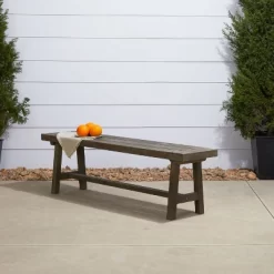 Renaissance Outdoor Patio Dining Picnic Bench - Gray - Vifah