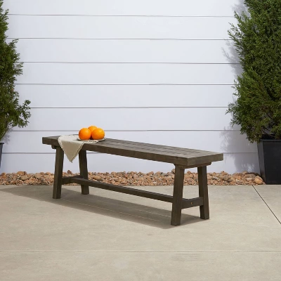 Renaissance Outdoor Patio Dining Picnic Bench - Gray - Vifah 1 Renaissance Outdoor Patio Dining Picnic Bench - Gray - Vifah