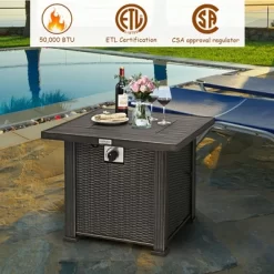 Costway 30" Gas Fire Pit Table 50,000 BTU Square Propane Fire Pit Table W/ Cover -Quality Garden Outdoor Store GUEST 7fb31705 f01d 4cb2 8564 49b782b49eba