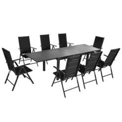 Outsunny 9-Piece Patio Dining Set For 8, Expandable Outdoor Table, Folding And Reclining Padded High Back Chairs, Aluminum Frames, Mesh Seats, Black 7 Outsunny 9-Piece Patio Dining Set For 8, Expandable Outdoor Table, Folding And Reclining Padded High Back Chairs, Aluminum Frames, Mesh Seats, Black -Quality Garden Outdoor Store GUEST 7fdbedbd f1fc 4999 8af1 dccbaf3e8aa1