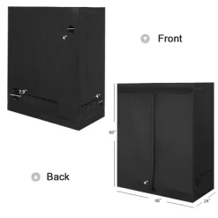 Costway Indoor Grow Tent Room Reflective Hydroponic Non Toxic Clone Hut 6 Size (48''X24''X60'')