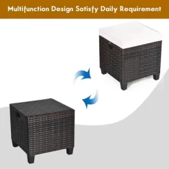 Costway 2PCS Patio Rattan Ottoman Cushioned Seat Beige 13 Costway 2PCS Patio Rattan Ottoman Cushioned Seat Beige -Quality Garden Outdoor Store GUEST 800c6fda d838 482c 970f 264dca4866ad
