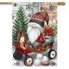 Wagon Gnome Winter House Flag 40" X 28" Briarwood Lane