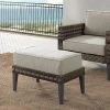Prescott Outdoor Wicker Ottoman - Taupe/Brown - Crosley