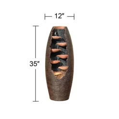 John Timberland Seven Cascade Rustic Outdoor Floor Water Fountain With LED Light 35" For Yard Garden Patio Home Deck Porch House Exterior Balcony -Quality Garden Outdoor Store GUEST 81575a34 98b6 458b 9187 fe88dc9b3610