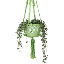 Northlight 43" Green Lattice Pattern Macrame Hanging Planter Holder -Quality Garden Outdoor Store GUEST 820a4598 7329 429f 9821 667f8cdcef0d