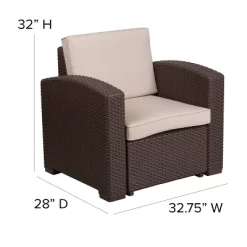 Flash Furniture Chocolate Brown Faux Rattan Chair With All-Weather Beige Cushion 11 Flash Furniture Chocolate Brown Faux Rattan Chair With All-Weather Beige Cushion -Quality Garden Outdoor Store GUEST 821c5ae8 9421 435e ac6f 00ab19f2501e