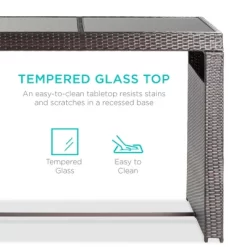 Best Choice Products 7-Piece Outdoor Rattan Wicker Bar Dining Patio Furniture Set W/ Glass Table Top, 6 Stools -Quality Garden Outdoor Store GUEST 82c581cf 81fb 4121 b554 361f78637357