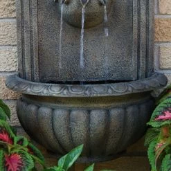 Sunnydaze Decor Sunnydaze 27"H Solar-Powered Polystone Florence Outdoor Wall-Mount Water Fountain -Quality Garden Outdoor Store GUEST 831a6a67 ea60 403d a8bc 639ecb9f26a8