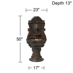John Timberland Imperial Lion Acanthus Rustic Outdoor Floor Wall Water Fountain With LED Light 50" For Yard Garden Patio Home Deck Porch House Balcony -Quality Garden Outdoor Store GUEST 83892b73 7153 46a7 aafa eccc9dba0c16