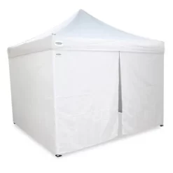 Caravan Canopy V-Series 10 X 10' 2 Straight Leg Sidewall Kit And M-Series Pro 2 10 X 10 Foot Shade Tent With Roller Bag For Recreational Use