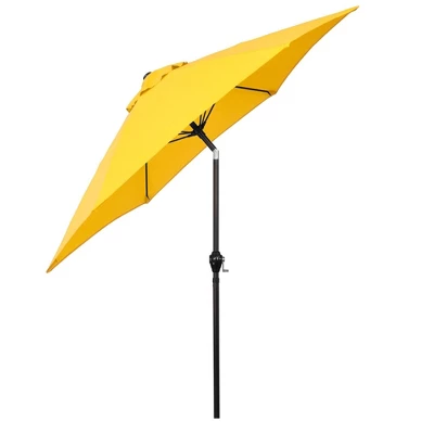 9' X 9' Aluminum Market Patio Umbrella With Crank Lift And Push Button Tilt Yellow - Astella 1 9' X 9' Aluminum Market Patio Umbrella With Crank Lift And Push Button Tilt Yellow - Astella
