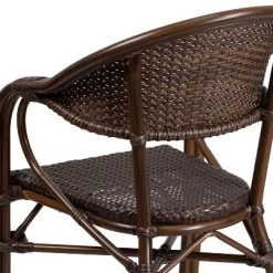 Merrick Lane Wicker Rattan Patio Chair With Curved Back And Aluminum Bamboo Frame -Quality Garden Outdoor Store GUEST 848ad2fd ac2c 48dd b262 13c786045389