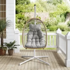 Toluca Hanging Outdoor Boho Egg Chair With Cushion - Saracina Home -Quality Garden Outdoor Store GUEST 8502028c b595 43dd 8fef 83b2c522826c