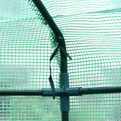 Outsunny Walk-in Greenhouse Outdoor 3 Tier 10 Shelf Warm House Garden Hexagonal Hot House With Roll-Up Zipper Door & Steel Frame 5 Outsunny Walk-in Greenhouse Outdoor 3 Tier 10 Shelf Warm House Garden Hexagonal Hot House With Roll-Up Zipper Door & Steel Frame - Image 5