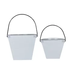 Set Of 2 Pail Wall Planters White Metal By Foreside Home & Garden 12 Set Of 2 Pail Wall Planters White Metal By Foreside Home & Garden -Quality Garden Outdoor Store GUEST 858230e3 69da 4a18 b818 13dce8239744