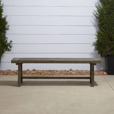 Renaissance Outdoor Patio Dining Picnic Bench - Gray - Vifah 3 Renaissance Outdoor Patio Dining Picnic Bench - Gray - Vifah - Image 3