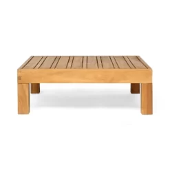 2pc Brava Outdoor Acacia Wood Right Arm Loveseat & Coffee Table With Cushion Teak/Blue - Christopher Knight Home -Quality Garden Outdoor Store GUEST 86820181 2da9 4501 82d9 06cde3f29d3c