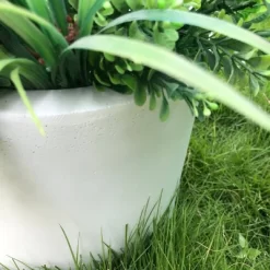 Rosemead Home & Garden, Inc. 10" Wide Kante Lightweight Modern Concrete Outdoor Planter Pot Pure White -Quality Garden Outdoor Store GUEST 86f280d1 5dec 4bc4 98db 03212919d4fb